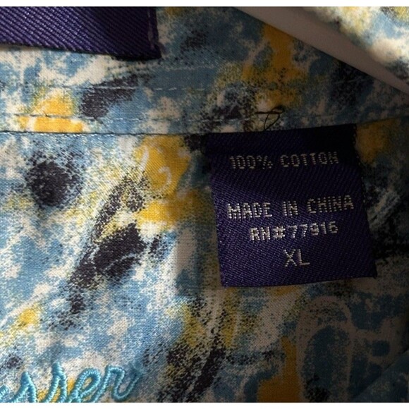 Alan Flusser Shirt Men’s Long Sleeve Button Down Multicolor Geometric XL - Picture 5 of 11